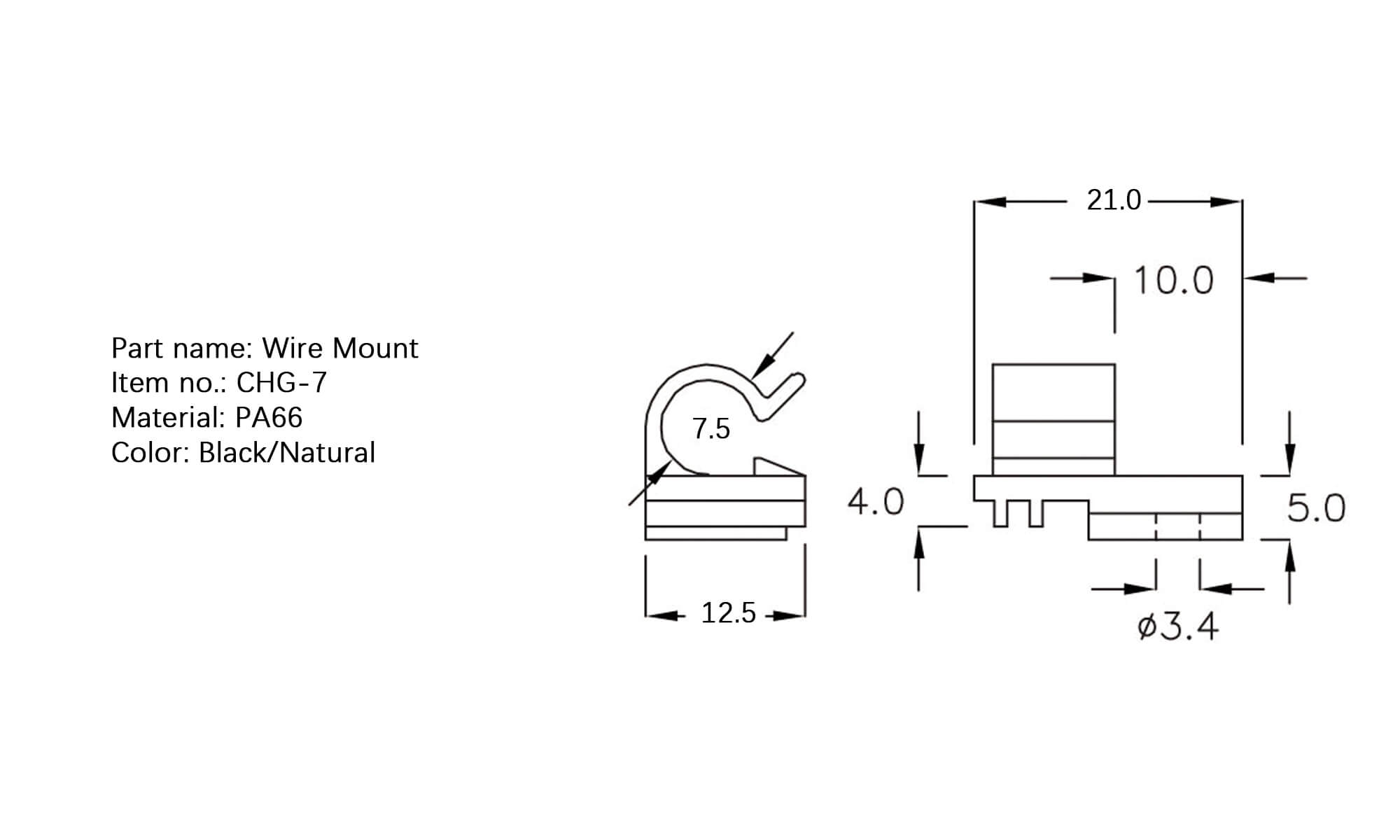 Plastic Wire Mount CHG-7